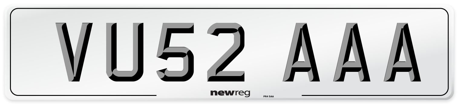 VU52 AAA Number Plate from New Reg